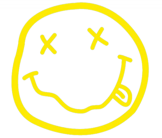 Nirvana Logo Yellow Face on White PNG